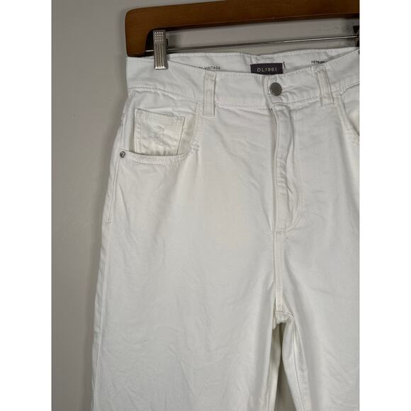 DL1961 Hepburn Wide Leg High Rise Vintage White Ankle Jeans Womens Size 28 - Picture 2 of 9